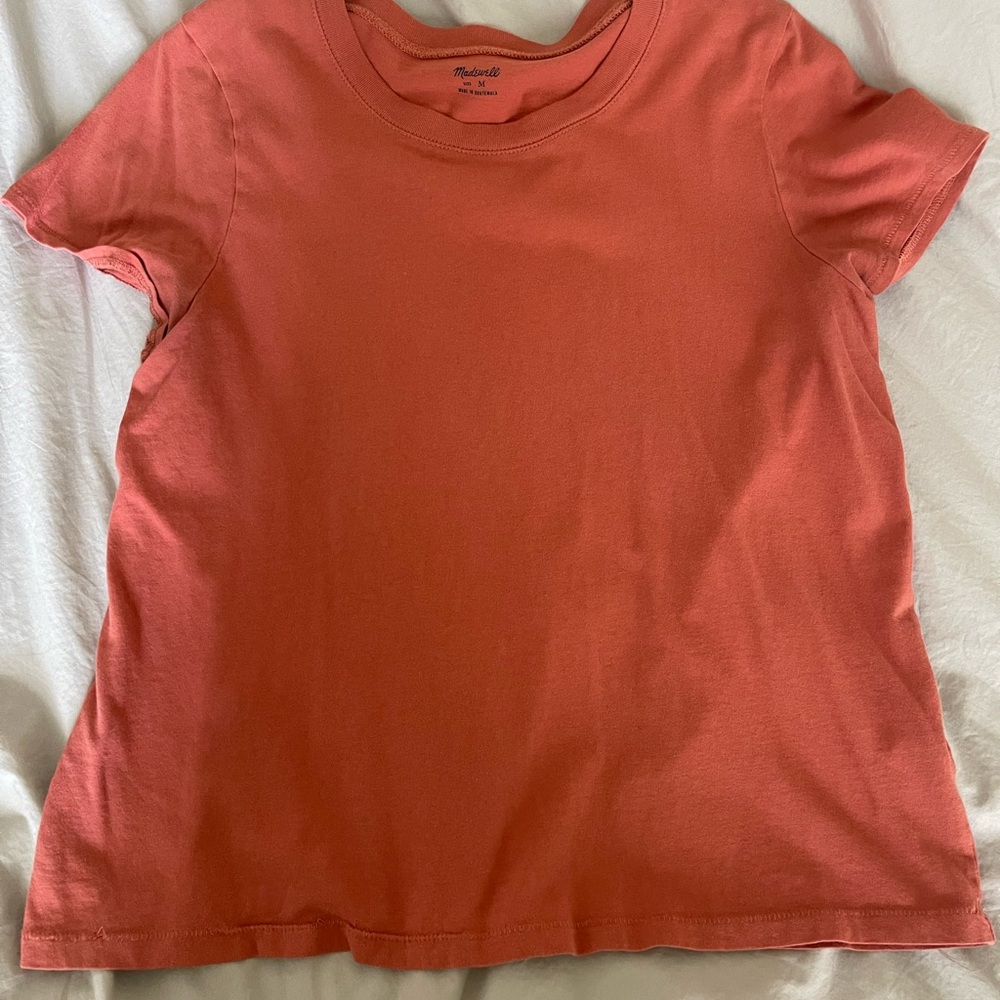 Madewell Coral Crew Neck Tee